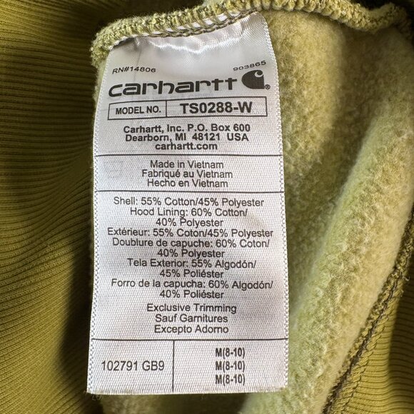 Carhartt Relaxed Fit Green Modern 2023 Logo Pullover Sweatshirt Men's Size M - Picture 5 of 9